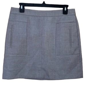 •LOFT•GRAY SQUARE POCKET MINI SKIRT SIZE 6P